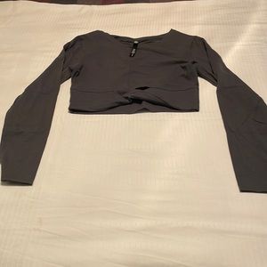 Victorias sport sheer back long sleeve crop top